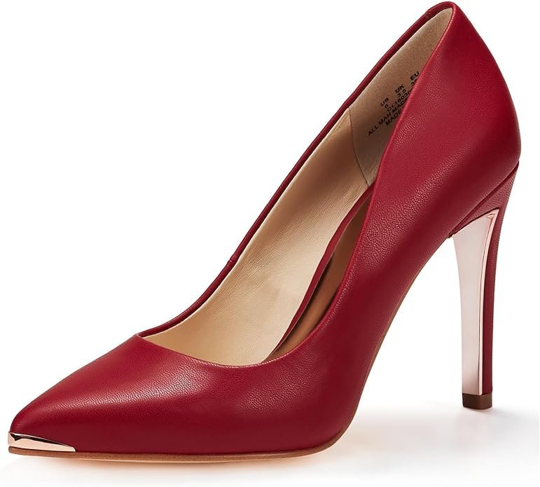 Red JENN ARDOR 4 Inch Stiletto Pointed Toe High Heels