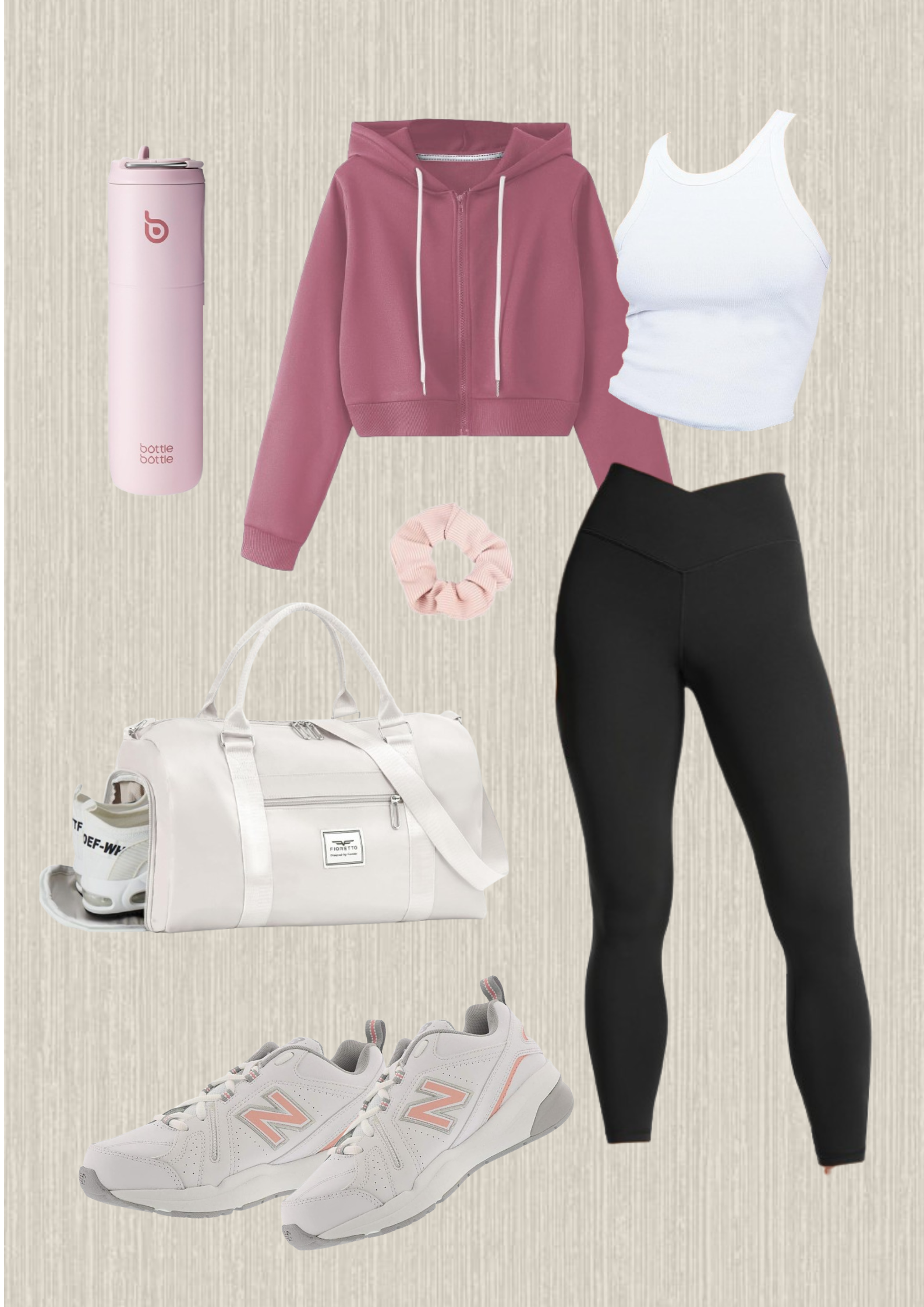 fitness-and-activewear-pink-scrunchie-white-tank-top-black-leggings-white-sneakers-white-gym-bag-pink-water-bottle-pink-sweatshirt